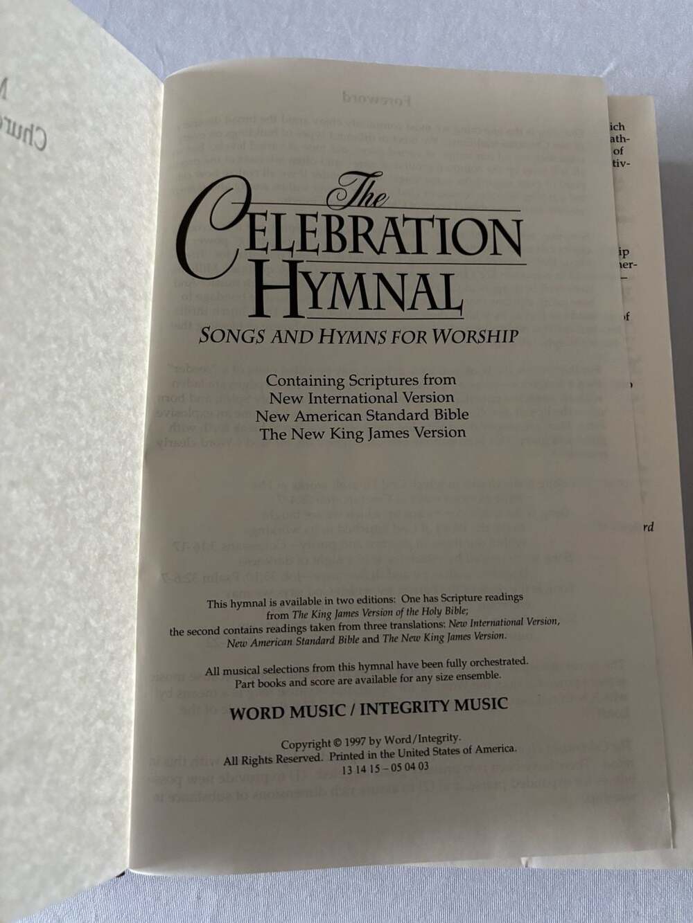 The Celebration Hymnal: Songs and Hymns for Worship (1997, Hardcover) - Picture 2 of 5